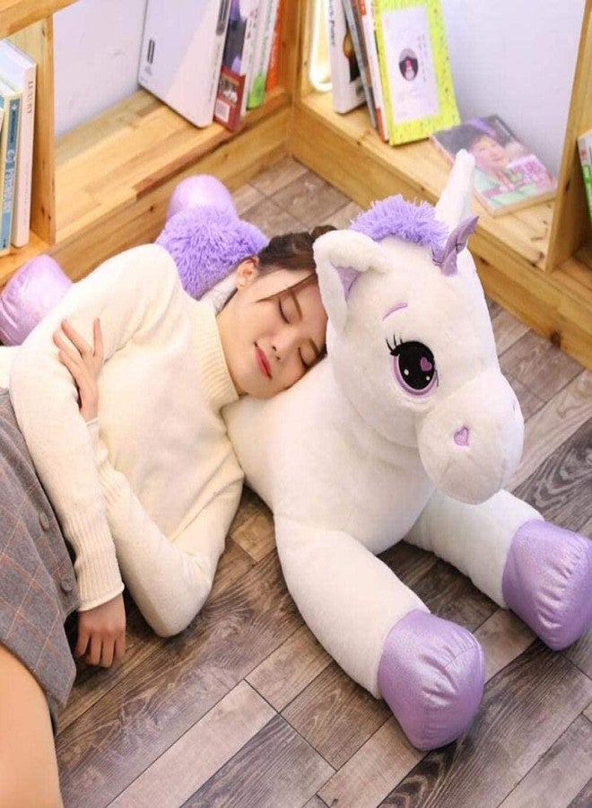 Stuff Tree Large Unicorn 60cm Soft Toys for Kids Girls White & Purple Color | Gift for Wife Boyfriend HusbandSoft Toys for Girls, Baby Toys Sleeping Unicorn - Image 2