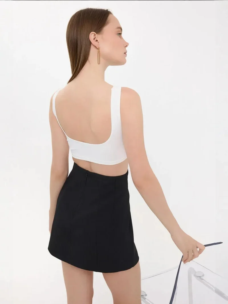 HICCUP Sleeveless Round Neck Top with Back Detail