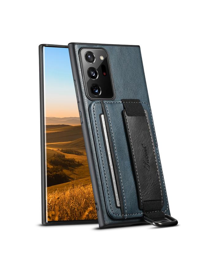 Suteni Case For Samsung Galaxy Note20 Ultra H13 Card Wallet Wrist Strap Holder PU Phone Case - Image 1