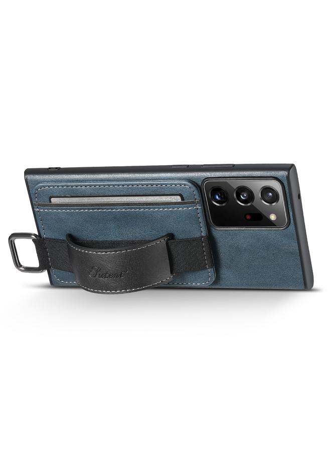 Suteni Case For Samsung Galaxy Note20 Ultra H13 Card Wallet Wrist Strap Holder PU Phone Case - Image 4