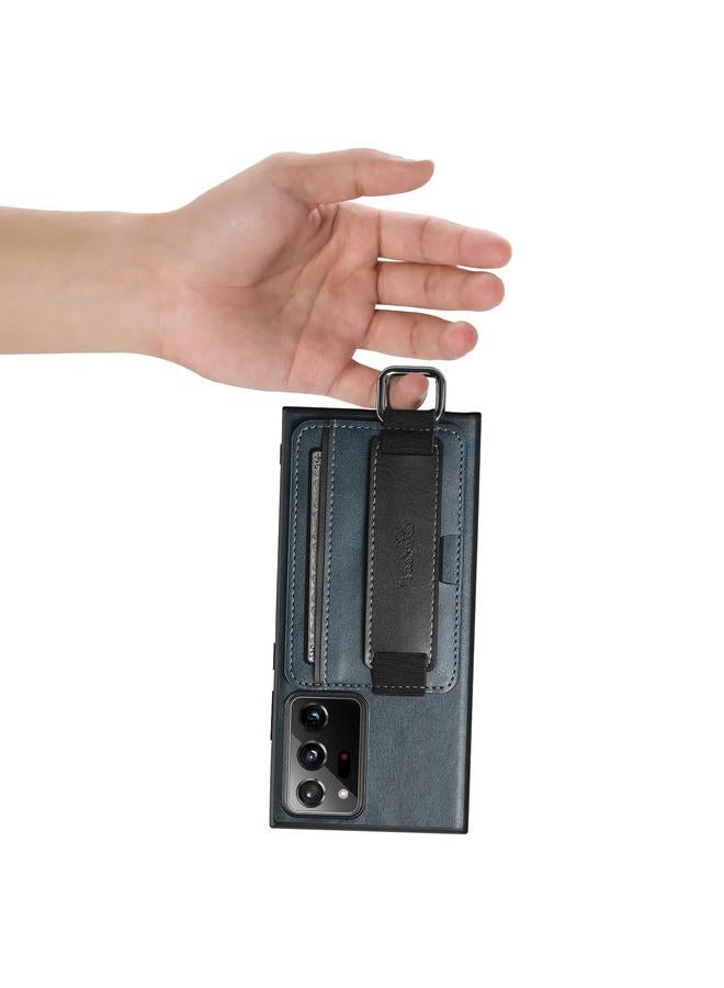Suteni Case For Samsung Galaxy Note20 Ultra H13 Card Wallet Wrist Strap Holder PU Phone Case - Image 5