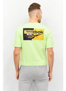 Reebok Men Sportswear Fit Short Sleeve Training T-Shirt, Lime Green  - Image 4