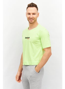 Reebok Men Sportswear Fit Short Sleeve Training T-Shirt, Lime Green  - Image 2