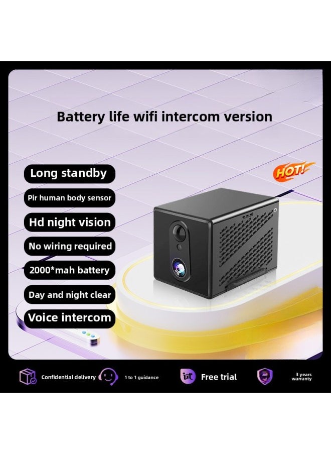 Generic - Ultra-clear HD Camera Wireless Monitoring Plug-in-free Home Network Indoor And Outdoor Video Mobile Phone Remote Night Vision-Color:15-day All-day Loop Recording—wifi Intercom Version With Long Battery Life: Super Battery Life + Humanoid Detection + Remote Playback + Voice Intercom—4mp - Image 1