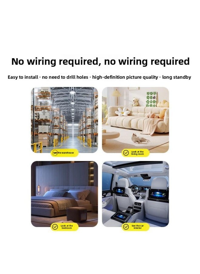Generic - Ultra-clear HD Camera Wireless Monitoring Plug-in-free Home Network Indoor And Outdoor Video Mobile Phone Remote Night Vision-Color:15-day All-day Loop Recording—wifi Intercom Version With Long Battery Life: Super Battery Life + Humanoid Detection + Remote Playback + Voice Intercom—4mp - Image 1