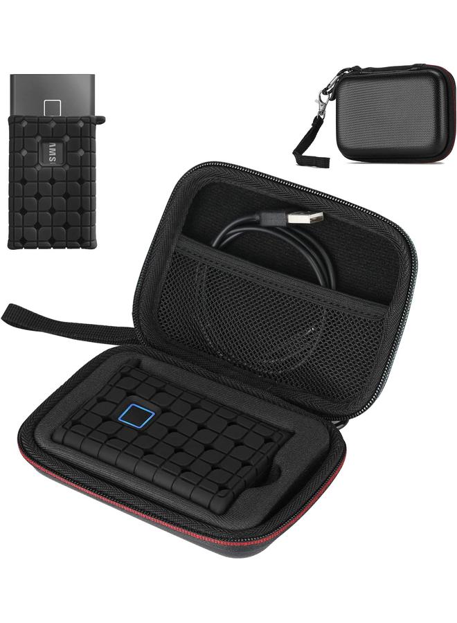 Procases Samsung T7 T7 Touch Portable Ssd Carrying Case With Silicone Cover Hard Eva Shockproof Storage Travel Organizer For Samsung T7 Touch Portable 500Gb 1Tb 2Tb Usb Solid State Drives Black - Image 1