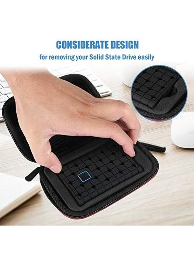 Procases Samsung T7 T7 Touch Portable Ssd Carrying Case With Silicone Cover Hard Eva Shockproof Storage Travel Organizer For Samsung T7 Touch Portable 500Gb 1Tb 2Tb Usb Solid State Drives Black - Image 5