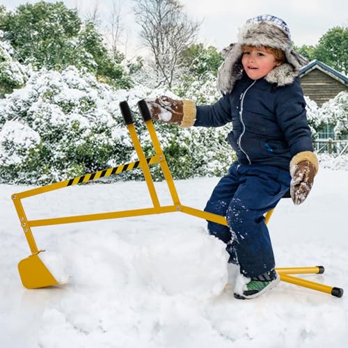 GLACER Sand Digger Excavator for Kids Heavy Duty Metal Beach Toys Outdoor Sandbox Digger with 360Rotatable Seat Flexible Shovel Excavator Ride on Toy for Sand Dirt Snow - Image 5