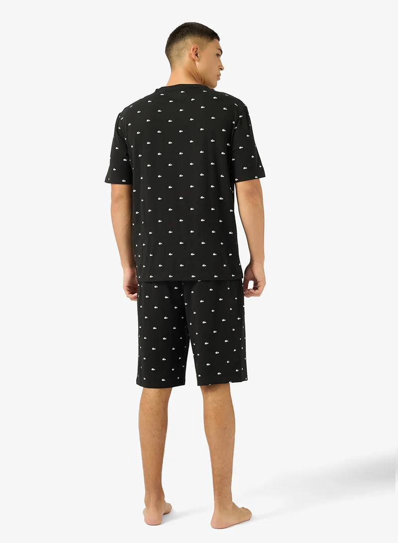 LACOSTE Core Graphic T-Shirt & Shorts Set