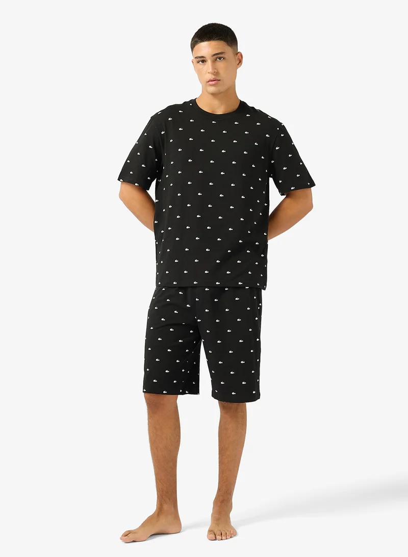 LACOSTE Core Graphic T-Shirt & Shorts Set