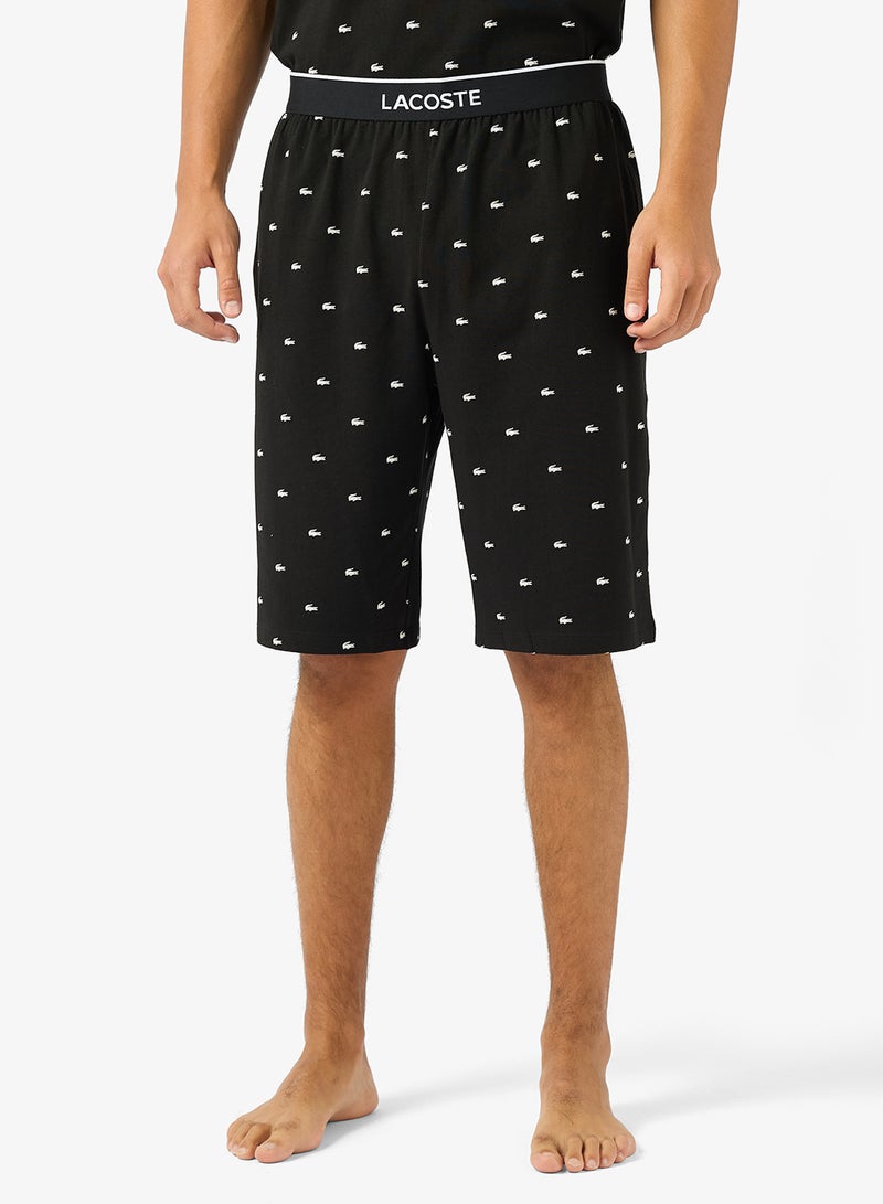 لاكوست طقم تي شيرت وشورت بطبعة أساسية - Image 4