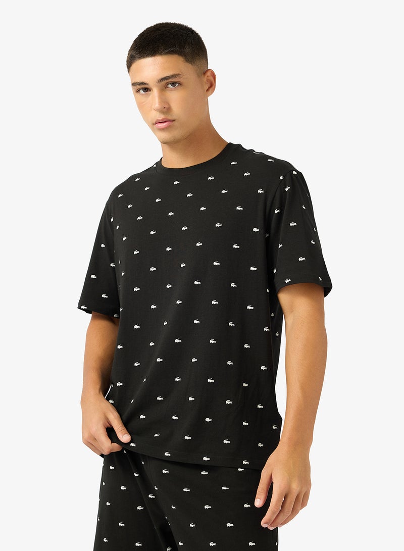 لاكوست طقم تي شيرت وشورت بطبعة أساسية - Image 3