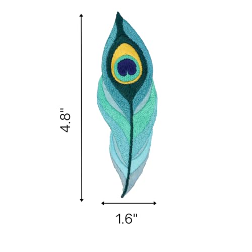 GARAAN - Machine Embroidered Applique, Embroidery Patch, Sew on Patches, DIY Projects, Peacock Feather (Pack of 6) - Image 3