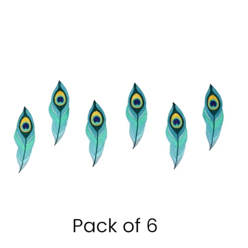 GARAAN - Machine Embroidered Applique, Embroidery Patch, Sew on Patches, DIY Projects, Peacock Feather (Pack of 6) - Image 2