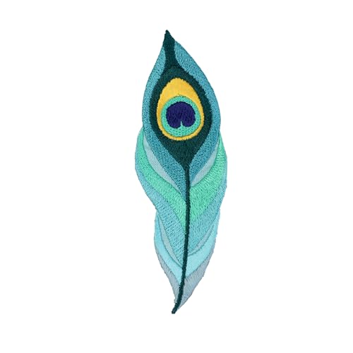 GARAAN - Machine Embroidered Applique, Embroidery Patch, Sew on Patches, DIY Projects, Peacock Feather (Pack of 6) - Image 1