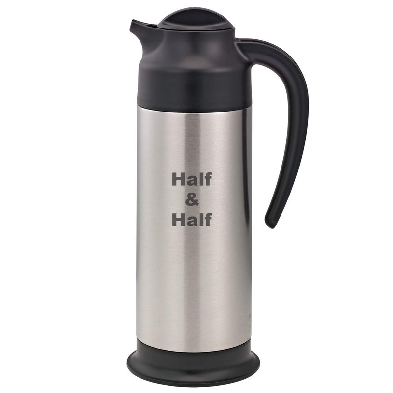 Service Ideas SSN100HHET Steelvac Carafe Half Half Etched 1 L Black Base