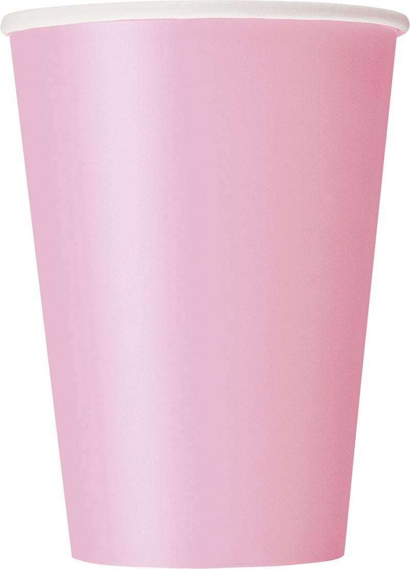 Unique Party Unique Lovely Pink Solid Paper Cups - 12oz (Pack of 10) - Exquisite Color & Design - Perfect for Any Occasion - Image 1