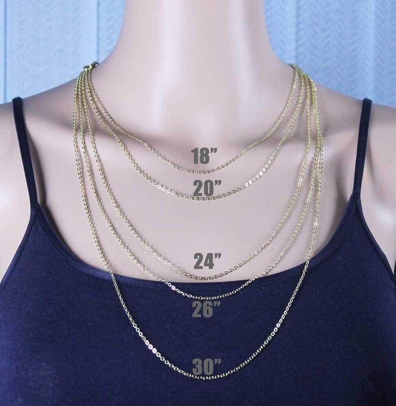 ALEXCRAFT Wholesale 12 PCS Gold Plated Brass Flat Cable Chain Finished Necklace Chains Bulk for Jewelry Making(20 Inch(2MM)) - Image 4