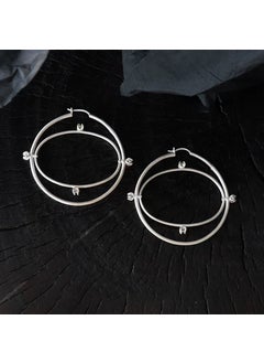 Double Layer Spiral Earrings 925 Silver Textured Fashion A pair of earrings