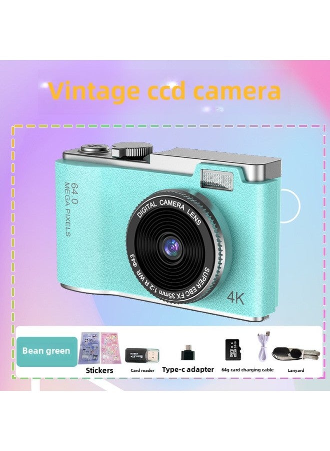 Explosions Student Entry-level Digital Camera Home HD Digital Camera Children Photo Mini Camera-Color:Lk03 Yellow + 64g Memory Card + Card Reader + Free Sticker + Free Adapter - Image 2