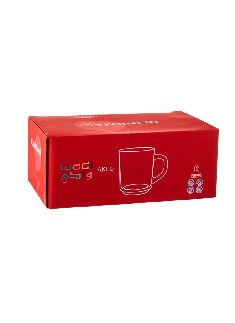Blinkmax - 6-piece set of clear glass tea cups - Image 1