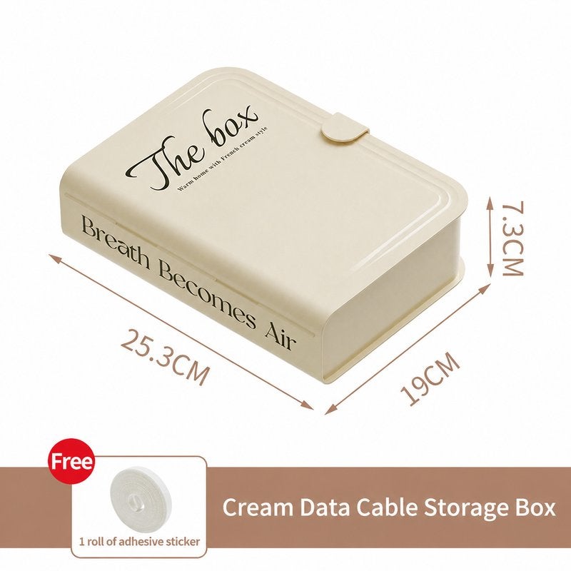 صندوق تنظيم كابلات البيانات البلاستيكي مع فواصل - صندوق تخزين مكتبي لحافظات الهواتف والزجاج المقوى وبنوك الطاقة والسماعات - Image 1