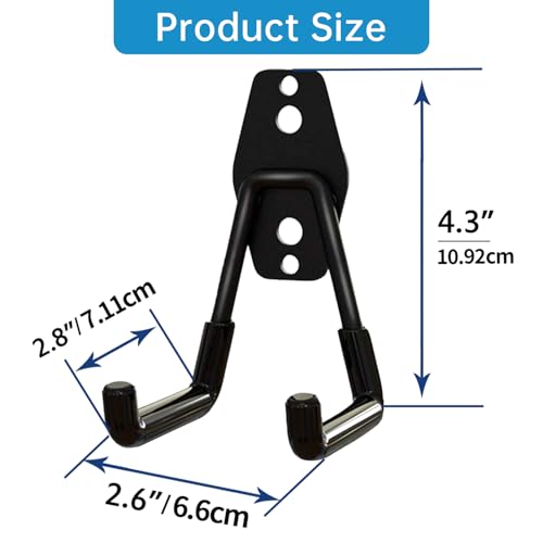 GeeWatom Garage Storage Utility Hooks，Garage Garden Tool Organizer，Steel Wall Mount Hooks, Garden Small U Hooks (6 Pack-Black) - Image 2