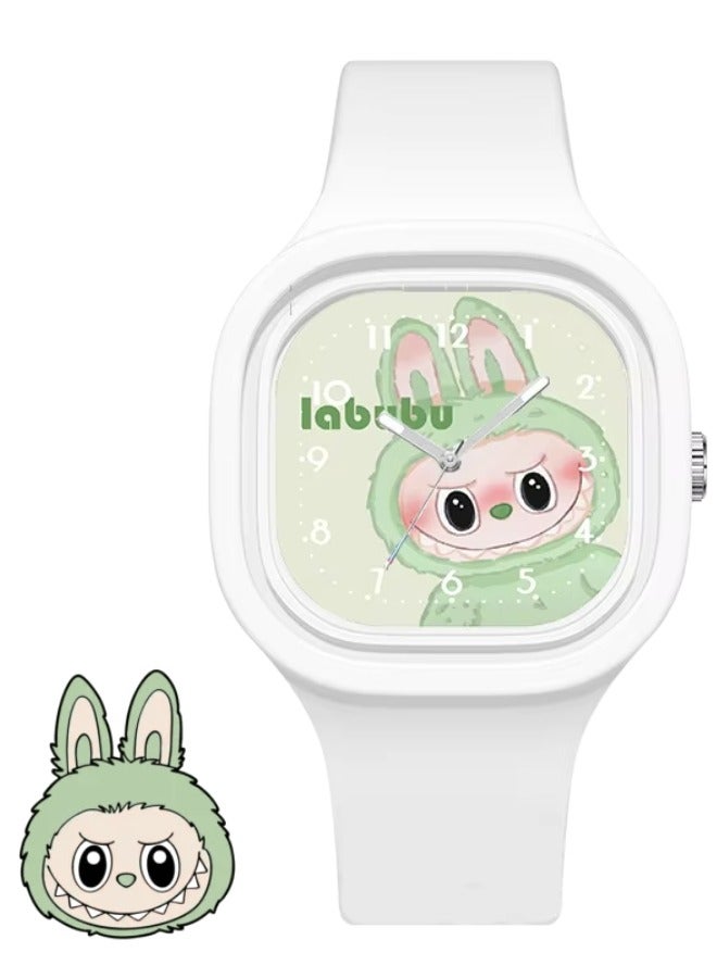 MiMi & BeiBei Cute Labubu Design Analog Watch for Kids Rubber Band Watch for Girls  & Boys, Kids Labubu Watch - Image 1