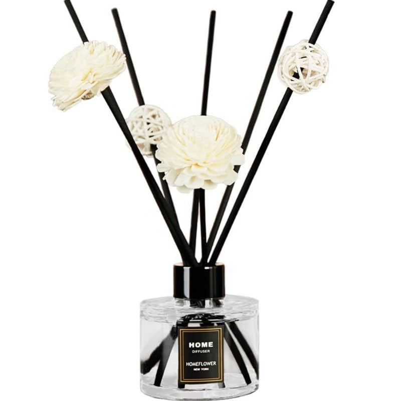 Home office reed diffuser set, sandalwood-scented essential oil, natural rattan sticks, warm beige, long-lasting aromatic fragrance - Image 4