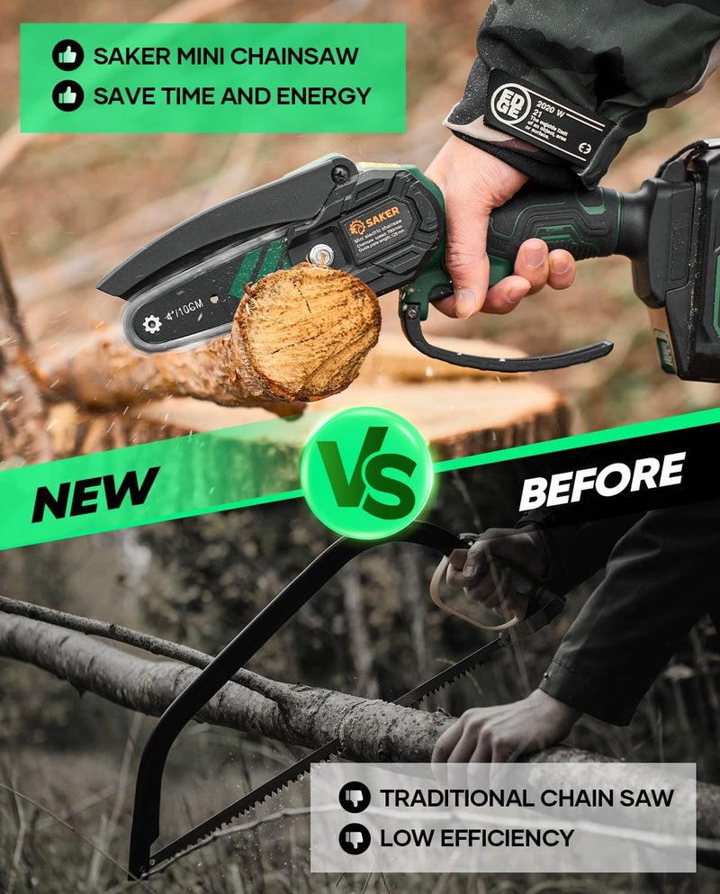 Saker Mini Chainsaw,2025 New Upgrade Electric Chainsaws,Portable Chain Saw Cordless Battery Powered,Small Handheld Chain Saws Pruning Shears Saw for Wood Tree Branches,Courtyard and Garden - Image 5