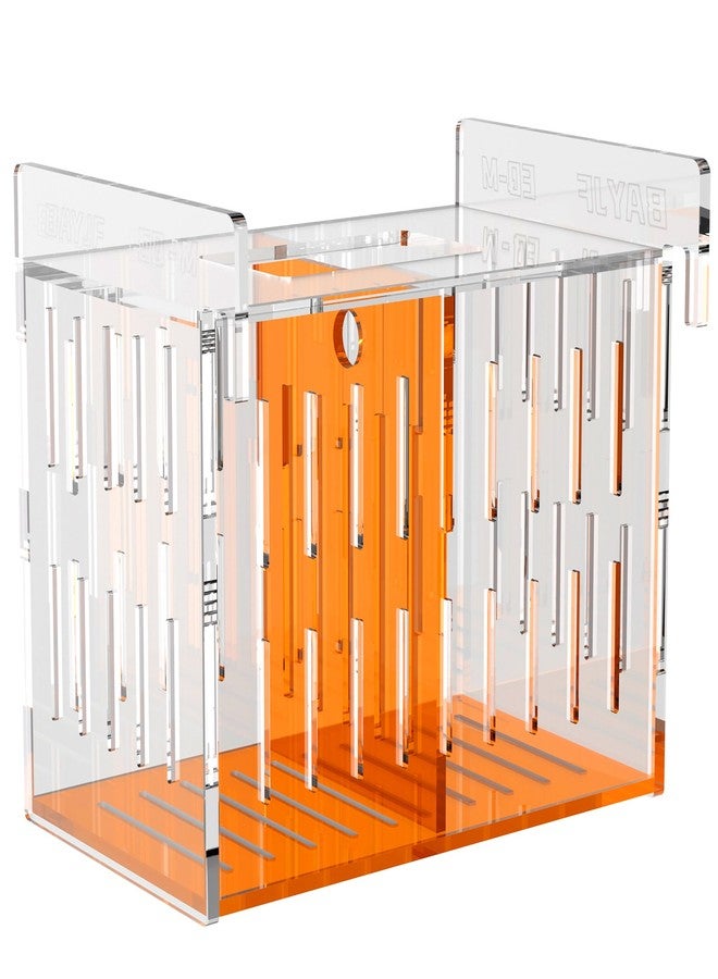 ONE BAYJF Fish Breeder Isolation Box for Aquarium Tank,Transparent Orange Acrylic Fish Acclimation Box for Clownfish Guppy Betta Coral (M) - Image 1