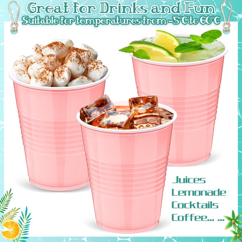 Kochorie 50 Pack Pink Disposable Plastic Cups 12 Ounce Drinking Party Cups Bulk Party Cups for Wedding Birthday Graduation Christmas Parties  Picnics Events - Image 3