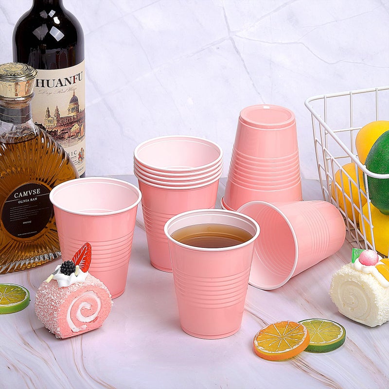 Kochorie 50 Pack Pink Disposable Plastic Cups 12 Ounce Drinking Party Cups Bulk Party Cups for Wedding Birthday Graduation Christmas Parties  Picnics Events - Image 4