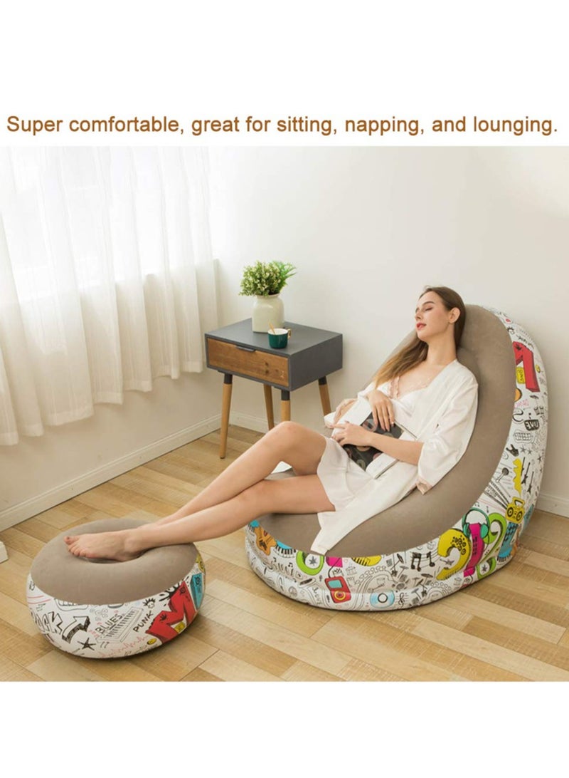 HEYAN Beanless Bag Inflatable Lounge Chair , Air Sofa Outdoor Inflatable Lazy Sofa Chair 116x98x83cm - Image 5