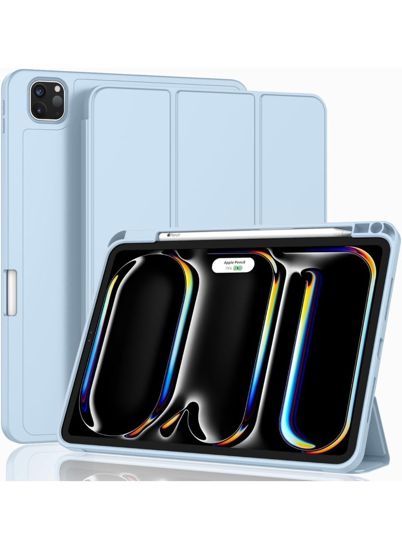 جاجيك Fresh iPad Pro 11 Inch Case 2024 (5th Gen, M4) (Sky Blue) – Slim Lightweight Smart Protective Cover with Built-in Pencil Holder, USB-C Pencil Charging Support, Auto Wake/Sleep Magnetic Feature, Touch ID Friendly Foldable Trifold Stand for Desk or Travel - Image 1