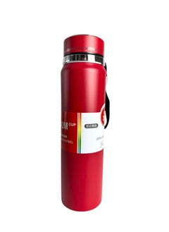 Business Style Insulated Thermal Water Bottle - Double Wall Stainless Steel With Filter, Rob - (1000Ml)- Red