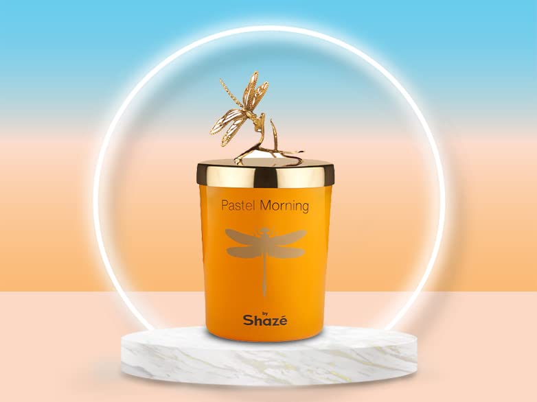 Shaze Morning Pastel Scented Glass Candles Home Wax Scented Glass Candles Aroma Decoration Candles Gift for Home Dcor Grapefruit Cinnamon Clove Grapes Patchouli - Image 1