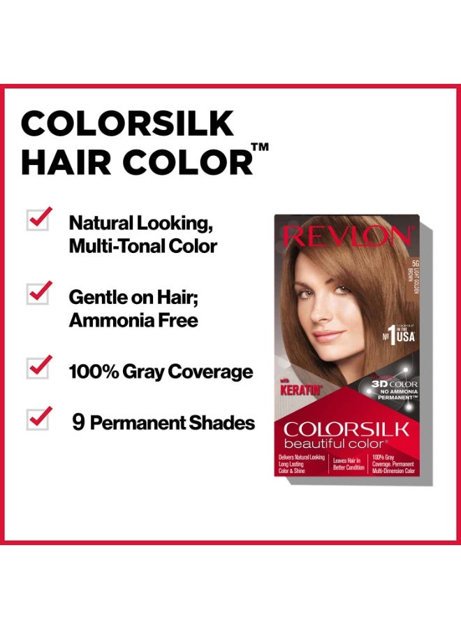 REVLON ColorSilk Hair Color with Keratin - 5G Light Golden Brown - (with Outrageous Shampoo 90 ml) - Image 4