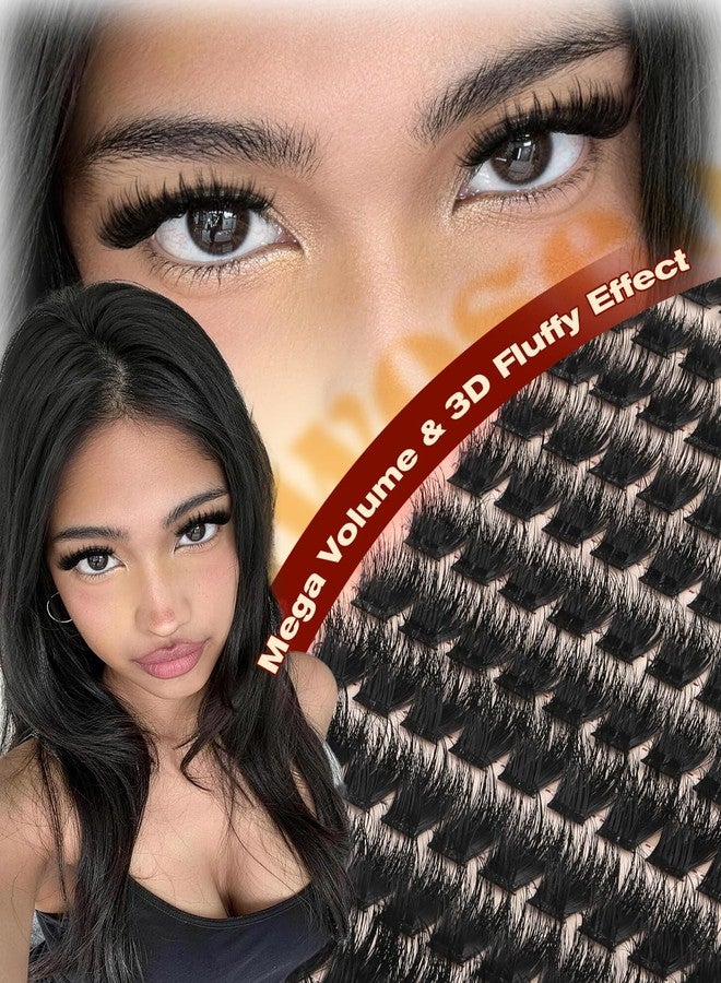 wiwoseo Fluffy Lash Clusters Wispy Eyelash Clusters D Curl Cluster Eyelash Extensions DIY Cluster Lashes Faux Mink Lash Extensions Soft Knot-Free Band 144PCS, 10-18MM - Image 2
