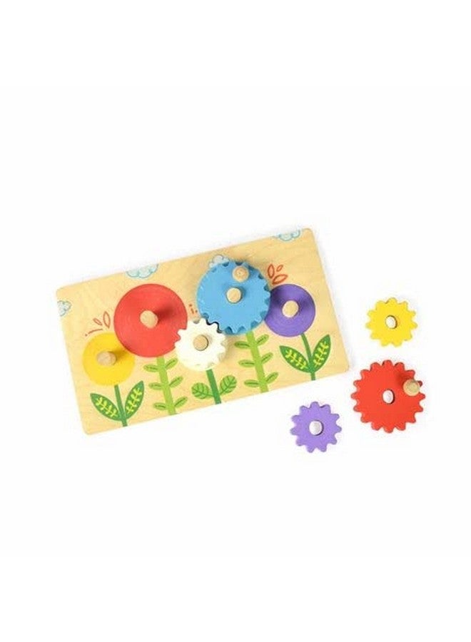 شومي لعبة حديقة الزهور الخشبية مع 5 تروس (2 سنة فما فوق) | متعددة الألوان | صديقة للبيئة | مصنوعة يدويًا في الهند | آمنة للأطفال بنسبة 100% - Image 4