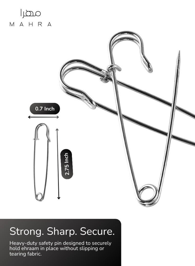 MAHRA CO. Umrah Essentials Kit for Men – Set of 8 | White Cotton Ehraam 110x220 cm | Adjustable Ehraam Belt 27” | Foldable Prayer Mat 100x60 cm | Miswak, Safety Pins, Digital Tasbeeh, Prayer Cap, Drawstring Pouch | Travel, Pilgrimage, Spiritual Purposes - Image 4