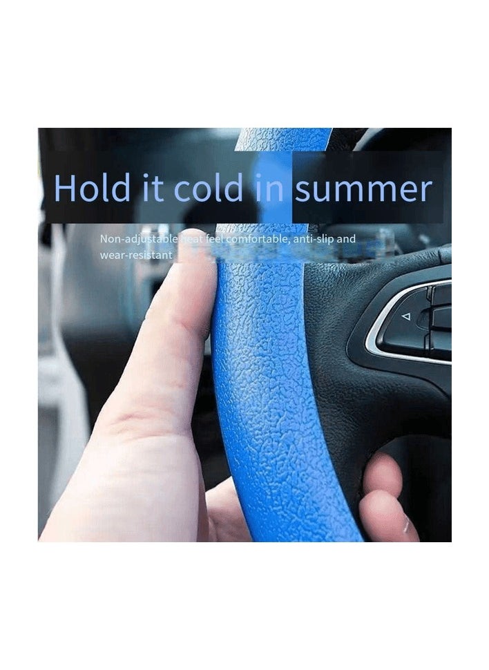 Generic Silicone Car Steering Wheel Cover, For Summer,Cool Feel,Anti-slip,Auto Car Steering Wheel Cover,Protective Cover, Universal for Diameter 33-42cm,for most Cars, SUVs, Trucks, Vans,Blue  - Image 2