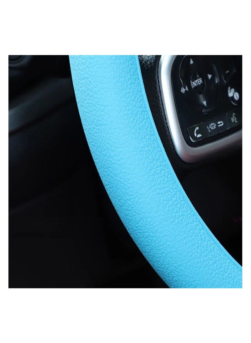 Generic Silicone Car Steering Wheel Cover, For Summer,Cool Feel,Anti-slip,Auto Car Steering Wheel Cover,Protective Cover, Universal for Diameter 33-42cm,for most Cars, SUVs, Trucks, Vans,Blue  - Image 4