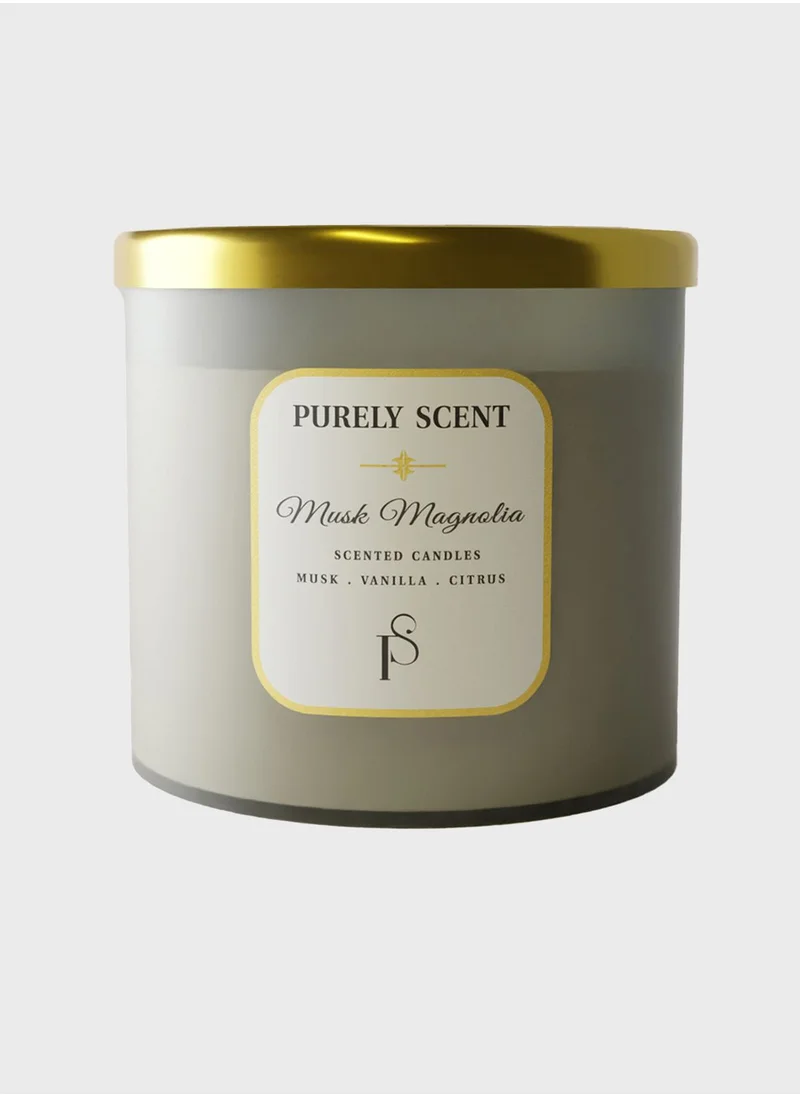 PURELY SCENT Musk Magnolia 100% Soy Wax Candle