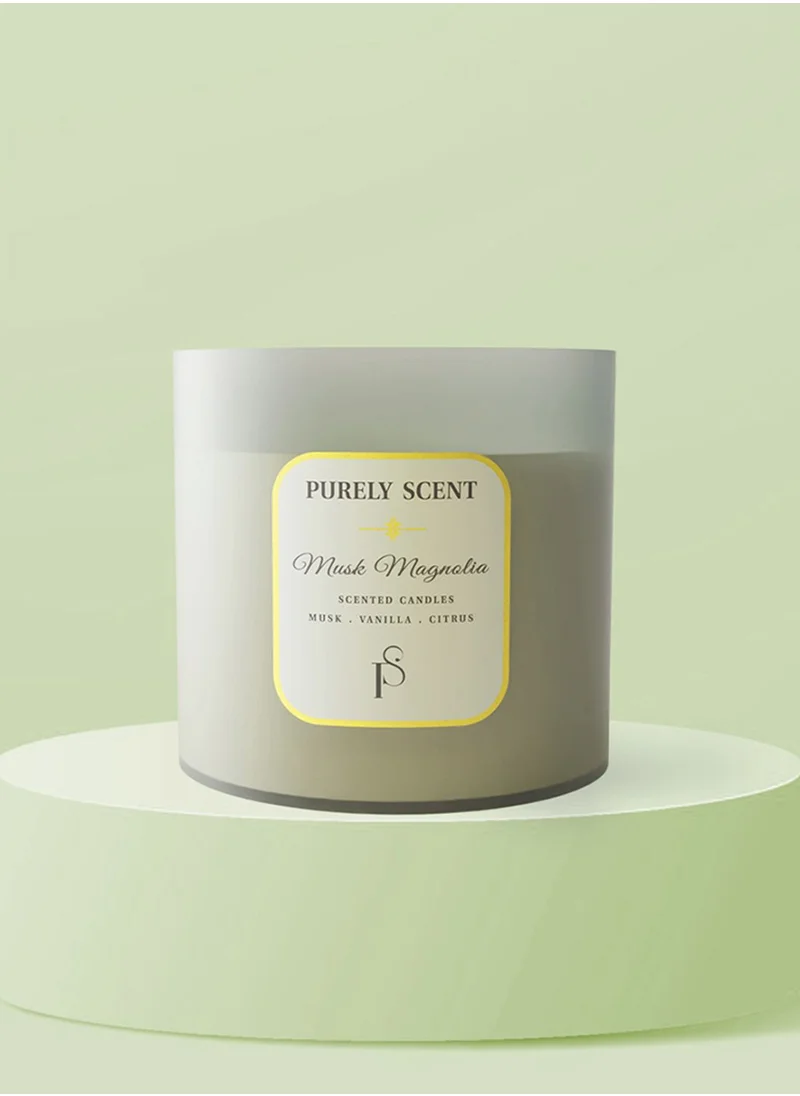 PURELY SCENT Musk Magnolia 100% Soy Wax Candle