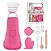 Toyze Popular Gifts for 28 Year Old Girls Boys Chef Costume Set for Kids Apron for Girls Kids Chef Hat and Apron Toddler Cooking Toys Birthday Xmas Gifts for kids Stocking Stuffer for Toddlers Pink - Image 2
