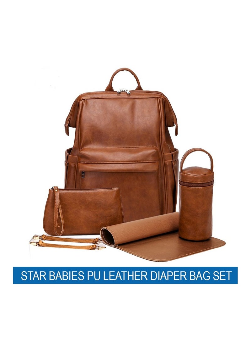 Star Babies - PU Leather Diaper Bag Set - Image 2