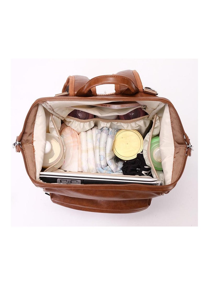 Star Babies - PU Leather Diaper Bag Set - Image 4