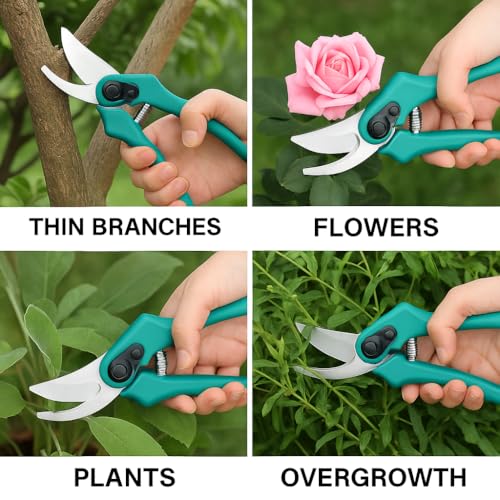 CBK Hand Pruner Cutter - 1 Pc, Heavy Duty Gardening Tools Grass Cutter, Plant Cutter for Home Garden, Wood Branch Trimmer, Garden Tools Grass Cutting Accessories (Steel Blades, Assorted) - Image 5