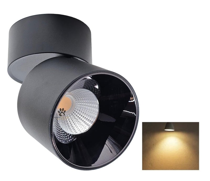Mufasa 18 Watts Reflector Adjustable LED Concealed Ceiling Light Cylindrical Shape Indoor Flush Mount Spot Light Down Light Aluminum Body (9Cm Height) (Warm White) (Black Chrome) - Image 4